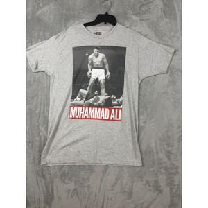 Muhammad Ali Shirt Mens Large Grey Graphic Tee Boxing Legend Sonny Liston 2015